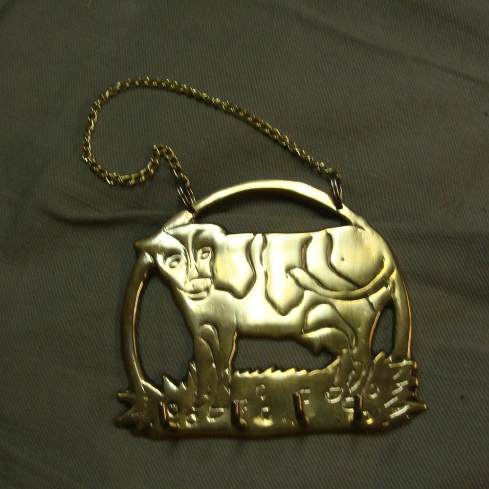 Brass Cow Wall Hanging KEY HOLDER